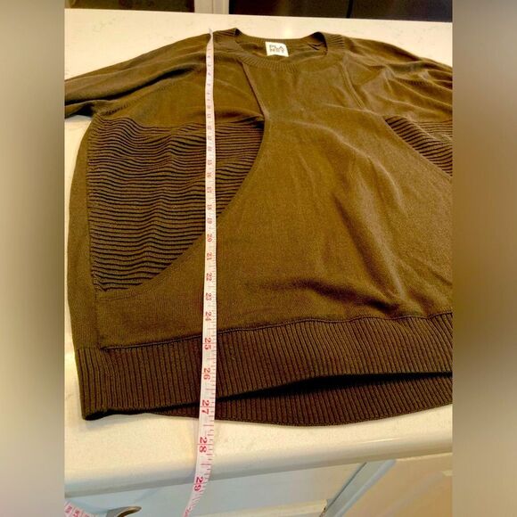 Planet Brown Pima Cotton Oversized Chocolate Brown Artsy Textured Sweater OS - Picture 7 of 9